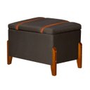 Ver imagem 1 de Puff Báu Retro Estofado Premium para Sala e Quarto Recamier Moderno Closet Retro Cor Marrom