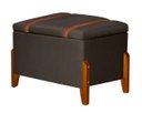Ver imagem 1 de Puff Báu Retro Estofado Premium para Sala e Quarto Recamier Moderno Closet Retro Cor Marrom