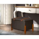 Ver imagem 2 de Puff Báu Retro Estofado Premium para Sala e Quarto Recamier Moderno Closet Retro Cor Marrom