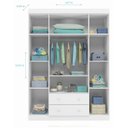 Ver imagem 3 de Guarda Roupa Infantil 2 Gavetas 4 Portas Roupeiro com Nichos Elisa Branco - Phoenix Baby