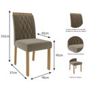 Ver imagem 2 de Kit Conjunto 2 Cadeiras de Mesa Jantar Juliana Madeira Tauari Assento Estofado Cozinha Marrom Cinza