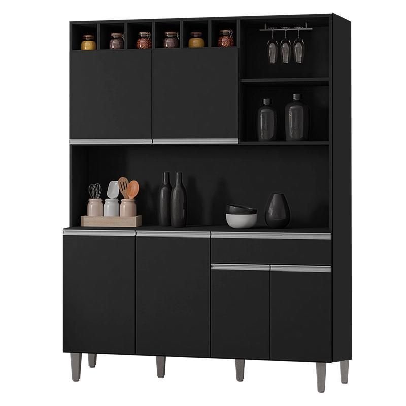 Armário para Cozinha Kit Alice Preto Fosco - Ajl