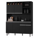 Ver imagem 1 de Armário para Cozinha Kit Alice Preto Fosco - Ajl