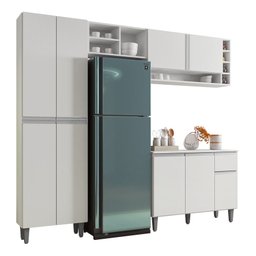 Cozinha Modulada Completa Vanessa 230 com Balcão Aereo - 1