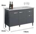 Ver imagem 2 de Balcão Gabinete Gabriela 120cm - 03 Portas e 01 Gav -  sem Tampo - Cinza