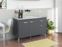 Ver imagem 4 de Balcão Gabinete Gabriela 120cm - 03 Portas e 01 Gav -  sem Tampo - Cinza
