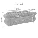 Ver imagem 2 de Namoradeira Chesterfield 3 Lugares Merlô Courano Pinhão