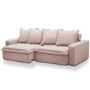 Ver imagem 1 de Sofá Retrátil Reclinável para Sala de Estar Living 195cm Vêneto F04 Veludo Rosê - Lyam Decor