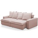 Ver imagem 7 de Sofá Retrátil Reclinável para Sala de Estar Living 195cm Vêneto F04 Veludo Rosê - Lyam Decor
