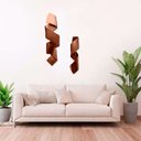 Ver imagem 2 de Kit Decoração 02 Esculturas Parede Abstrato Sala Hall Escritório Loja Home Decor Cobre