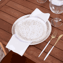 Ver imagem 4 de Kit 6 Guardanapos de Tecido Oxford Liso 35 X 35cm Natal Branco