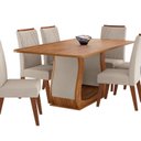 Ver imagem 2 de Conjunto para Sala de Jantar com 6 Cadeiras Pinole Yescasa Bege/Mel
