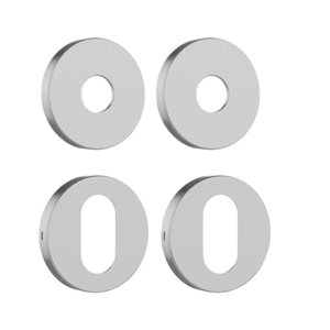 Jogo de Roseta Externa Classic Redonda Inox Polido 50mm Stam