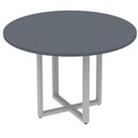 Ver imagem 1 de Mesa de Reunião Redonda P25 Pandin 110 Cm (largura) Tampo Mdp Grafito Pé Aço Tubular Cinza