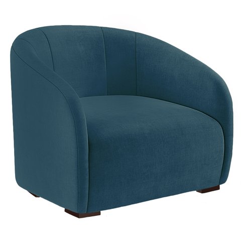 Poltrona Decorativa Julia Suede Azul Royal - Dominic Decor