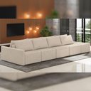 Ver imagem 2 de Sofá Ilha Modular para Sala 392cm com Puff Dublin K01 Linho Bege - Lyam Decor