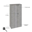 Ver imagem 5 de Armário Alto Fechado com 02 Portas 161,5x80x42cm Wlaf80 Snow - Preto
