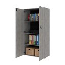 Ver imagem 2 de Armário Alto Fechado com 02 Portas 161,5x80x42cm Wlaf80 Snow - Preto