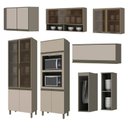 Ver imagem 3 de Cozinha Modulada Connect 13 Peças com Cristaleira Duna/Cristal - Móveis Henn