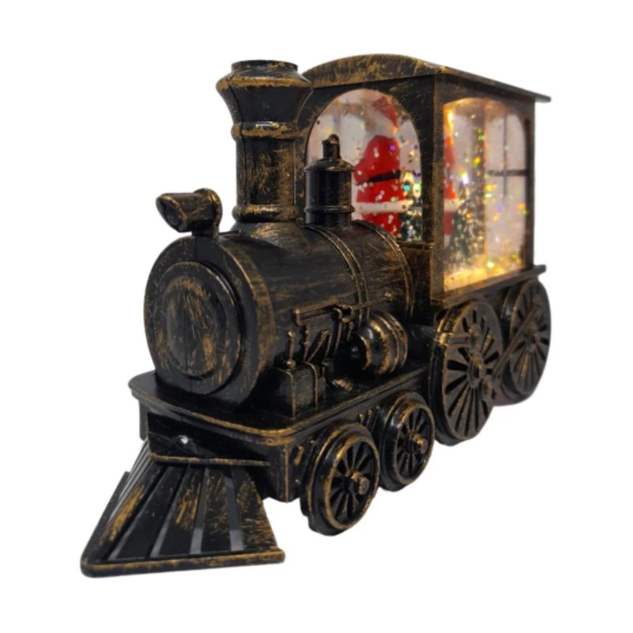 Luminária Decorativa Trem Natalino Papai Noel com Led 13,5x8,5x5cm - 3