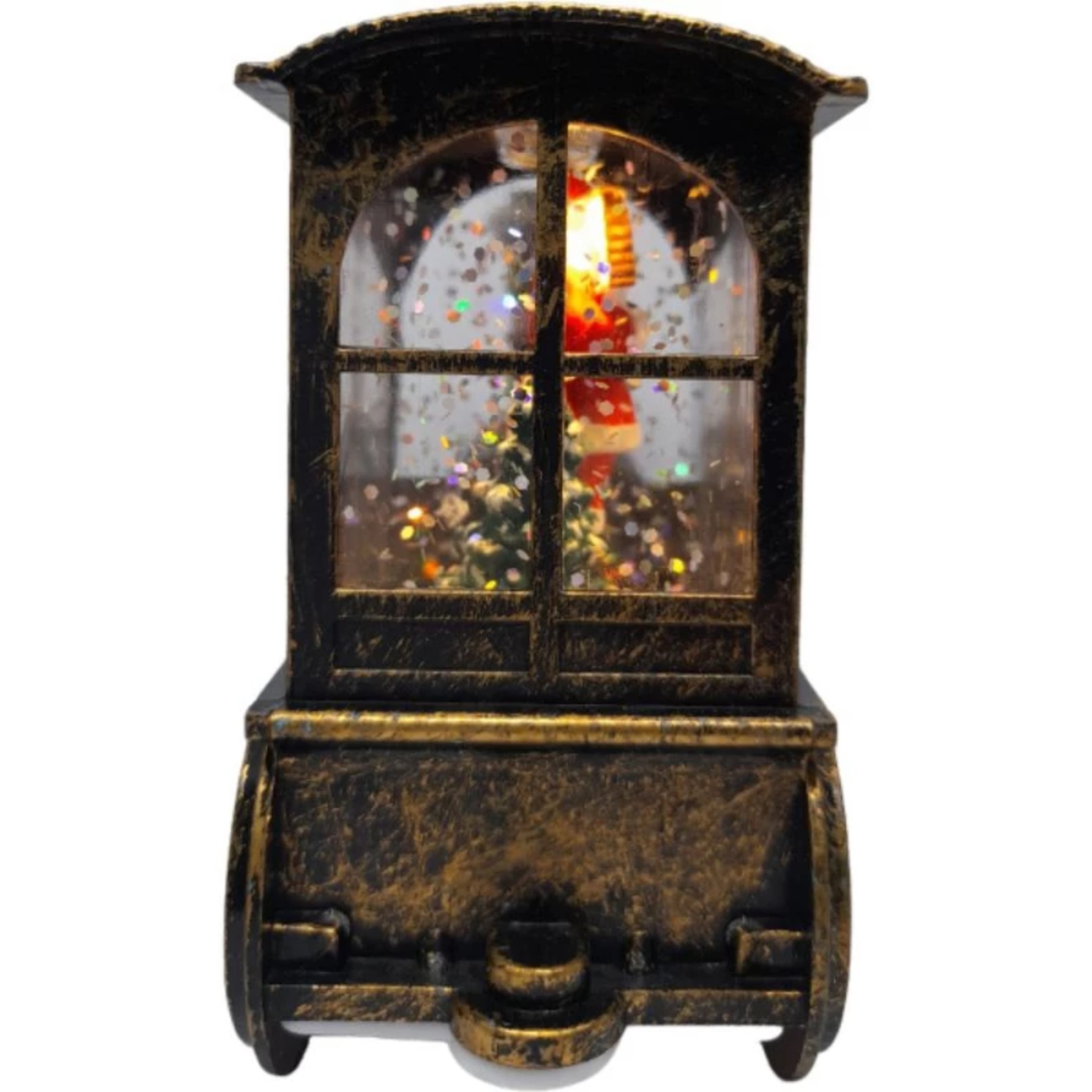 Luminária Decorativa Trem Natalino Papai Noel com Led 13,5x8,5x5cm - 4