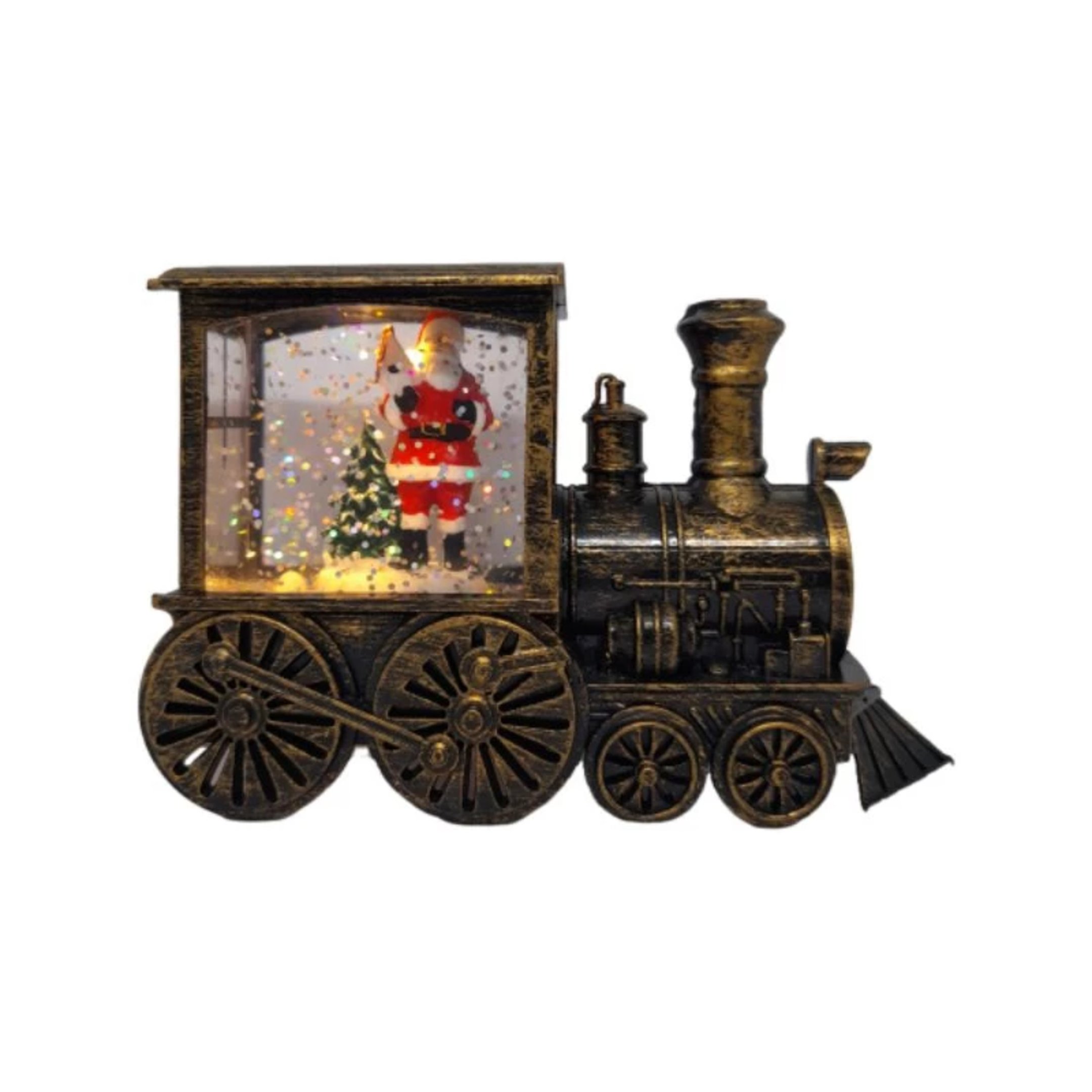 Luminária Decorativa Trem Natalino Papai Noel com Led 13,5x8,5x5cm - 2