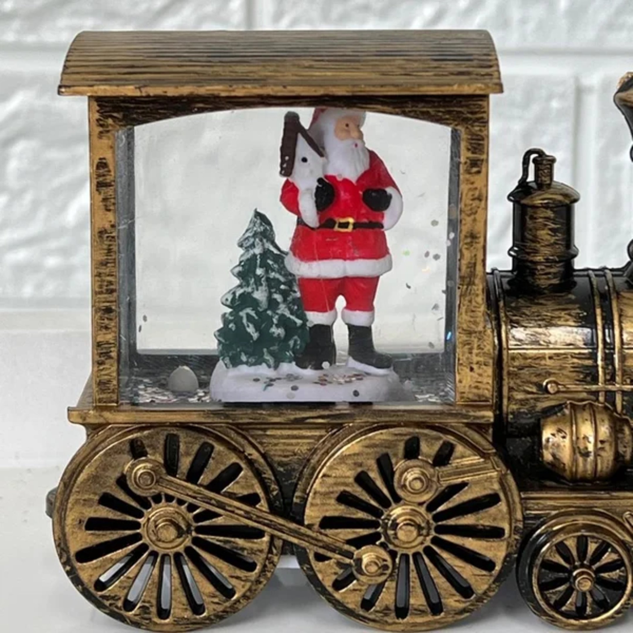 Luminária Decorativa Trem Natalino Papai Noel com Led 13,5x8,5x5cm - 7