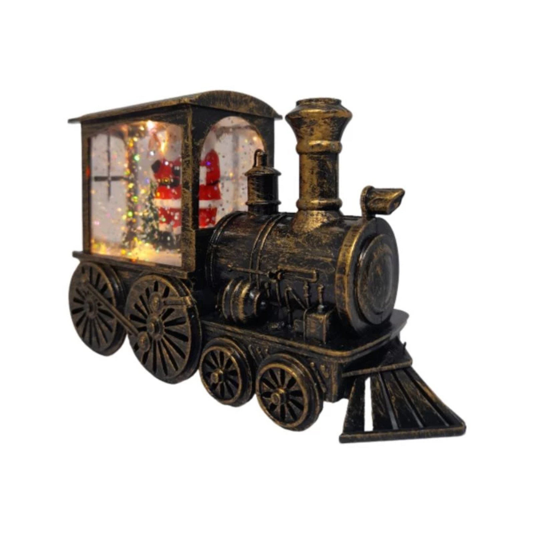 Luminária Decorativa Trem Natalino Papai Noel com Led 13,5x8,5x5cm - 5