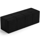 Ver imagem 4 de Kit Cabeceira Cama Box Casal 140cm com Calçadeira Roma W01 Couríssimo Preto - Lyam Lyam Decor