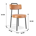 Ver imagem 2 de Kit 02 Cadeiras Sala de Jantar Kobe Estofada com Encosto Couríssimo Whisky - Desk Design