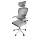 Ver imagem 2 de Cadeira Escritório Ergonômica Genebra com Suporte Lombar Relax Estofado Mesh Cinza
