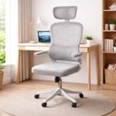 Ver imagem 5 de Cadeira Escritório Ergonômica Genebra com Suporte Lombar Relax Estofado Mesh Cinza