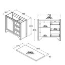Ver imagem 5 de Gabinete Banheiro com Tampo 1 Pt 3 Gv 79 Cm Bn05 Branco Dtall