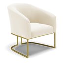 Ver imagem 1 de Poltrona Stella Veludo Base Industrial Dourada - D'Rossi DRossi Bege