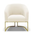 Ver imagem 3 de Poltrona Stella Veludo Base Industrial Dourada - D'Rossi DRossi Bege