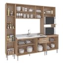 Ver imagem 2 de Cozinha Modulada Compacta Max 220 Cm Balcão Pia Armário Nicho Forno Mdp Carvalho Blanche - Clicklar