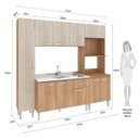 Ver imagem 3 de Cozinha Modulada Compacta Max 220 Cm Balcão Pia Armário Nicho Forno Mdp Carvalho Blanche - Clicklar