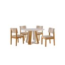 Ver imagem 2 de Conjunto Sala de Jantar Mesa Grécia 4 Cadeiras Jade Marrom/Cinamomo/Bege/Off White