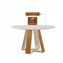 Ver imagem 5 de Conjunto Sala de Jantar Mesa Grécia 4 Cadeiras Jade Marrom/Cinamomo/Bege/Off White
