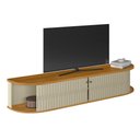 Ver imagem 3 de Rack Suspenso Algarve para Sala Tv Bancada Flutuante Parede Design Moderno Decoracao - Cumaru/opala