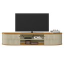 Ver imagem 2 de Rack Suspenso Algarve para Sala Tv Bancada Flutuante Parede Design Moderno Decoracao - Cumaru/opala