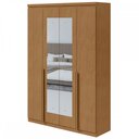 Ver imagem 2 de Guarda-roupa Solteiro Alonzo 4 Portas 2 Gavetas com Espelho 100% Mdf Amêndoa Clean - Móveis Lopas