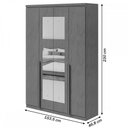 Ver imagem 4 de Guarda-roupa Solteiro Alonzo 4 Portas 2 Gavetas com Espelho 100% Mdf Amêndoa Clean - Móveis Lopas