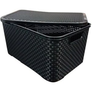 Caixas/cesto Organizador Rattan Preto 17 Litros