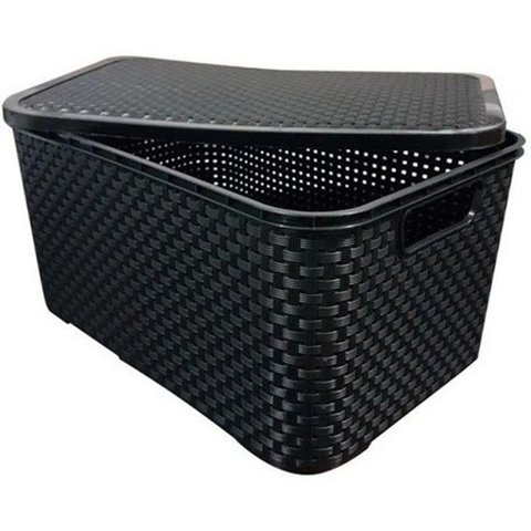 Caixas/cesto Organizador Rattan Preto 17 Litros