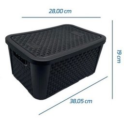 Caixas/cesto Organizador Rattan Preto 17 Litros - 6