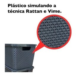 Caixas/cesto Organizador Rattan Preto 17 Litros - 3