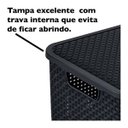 Ver imagem 4 de Caixas/cesto Organizador Rattan Preto 17 Litros