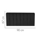 Ver imagem 2 de Painel Estofada Kiara 90cm Solteiro para Cama Box Quarto Corino Preto - Ahazzo Móveis