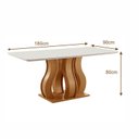Ver imagem 3 de Sala de Jantar 6 Cad Estofadas e Mesa Retangular com Tampo de Vidro Nuance Cinamomo/Creme Yescasa